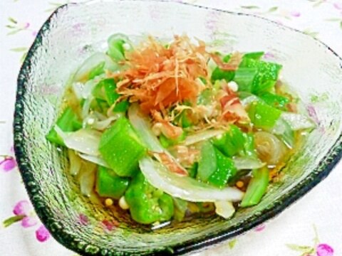 ☆オクラと玉ねぎの麺つゆ和え☆